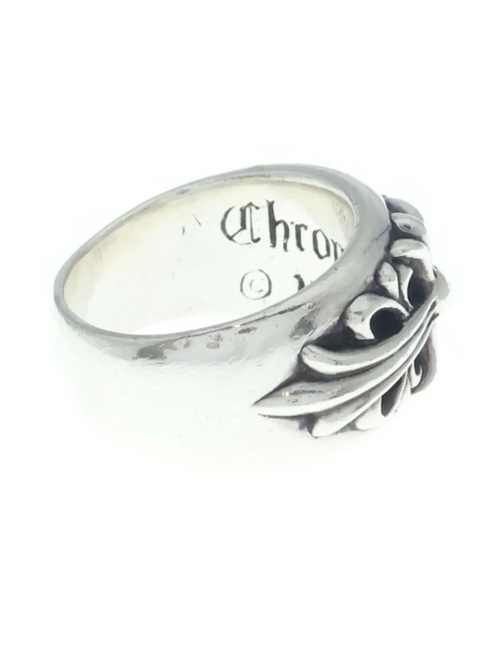 Chrome Hearts Flrl Crs Floral Cross Ring Silver